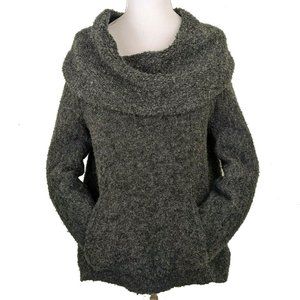 Angel of the North Womens XS Gray Boucle Kangaroo Pocket Cowl Neck Sweater